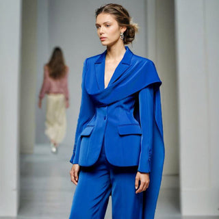 Trendy Shawl-Spliced Long Sleeve Suit Jacket
