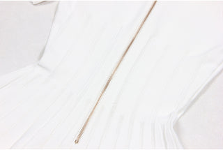 Classic Short Sleeve Polo Button-Up Knitted Mini Dress