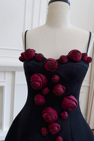 Burgundy Rose Elegance Mini Dress
