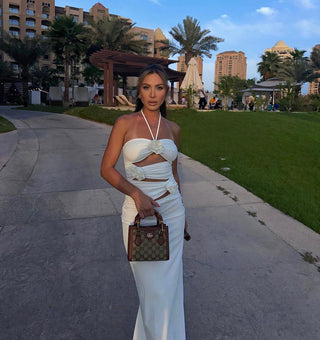 Valery Flower Cutout Long Dress