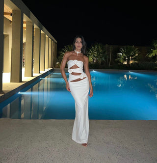 Valery Flower Cutout Long Dress