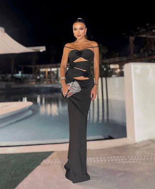Valery Flower Cutout Long Dress