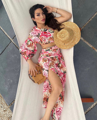 Jasmine One Shoulder Floral Long Dress