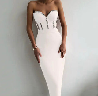 Nellie  Beading Bodycon Bandage Midi Dress