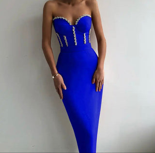 Nellie  Beading Bodycon Bandage Midi Dress