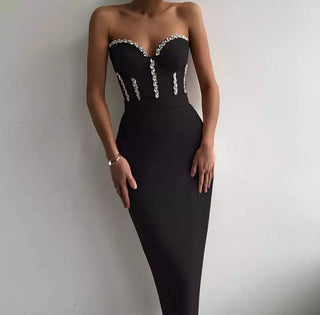 Nellie  Beading Bodycon Bandage Midi Dress