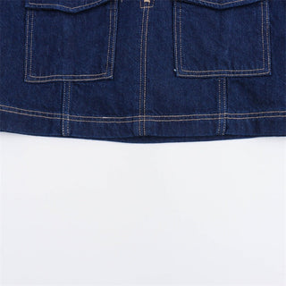 Short Sleeve Denim Top & Asymmetric Skort Set