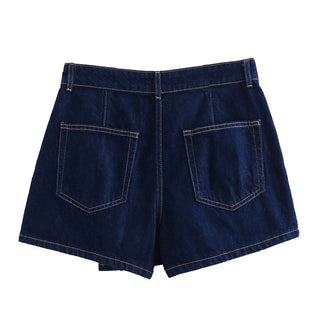 Short Sleeve Denim Top & Asymmetric Skort Set