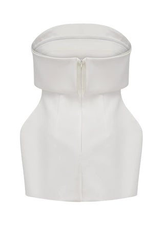 Crepe Strapless Sleeveless Mini Dress with Folded Bust Detail