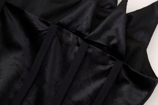 Black and White Contrast Pleated Hem Dress