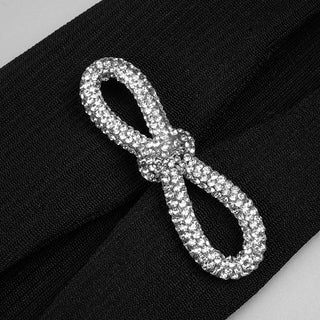 Ribbed Knit Cut-Out Mini Dress with Long Split Sleeves and Crystal Bow Detailing