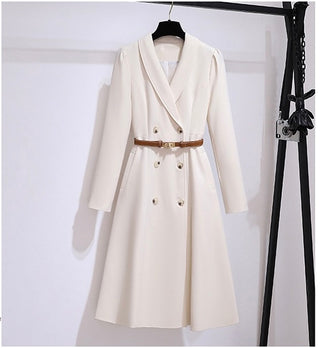 Double-Breasted Belted Midi Coat Dress