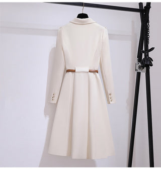 Double-Breasted Belted Midi Coat Dress