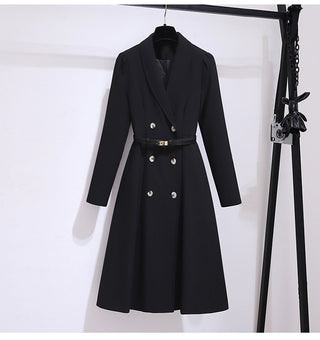 Double-Breasted Belted Midi Coat Dress