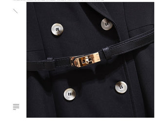 Double-Breasted Belted Midi Coat Dress