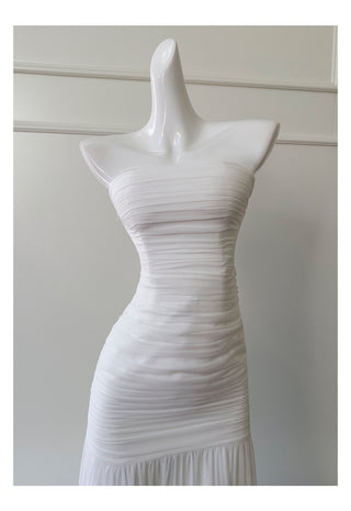 Ruched Chiffon Maxi Dress with Spaghetti Straps