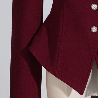 Elegant High-End Woven Long Sleeve Suit Jacket with Statement Buttons