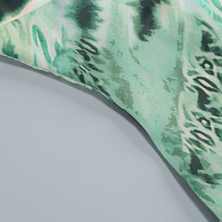 Satin Cowl Neck Printed Maxi Dress – Adjustable Tie Sleeves