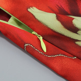 Floral Halter Maxi Dress with Cowl Neck & Side Slit – Soft Satin Feel
