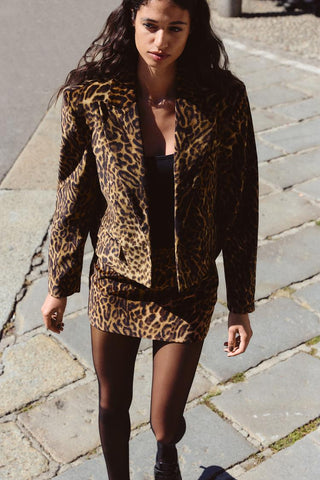 Leopard Print Mini Skirt