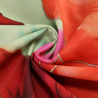 Floral Halter Maxi Dress with Cowl Neck & Side Slit – Soft Satin Feel