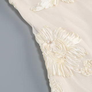 Strapless 3D Floral Mesh Gown with Train