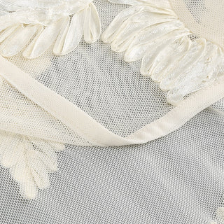 Strapless 3D Floral Mesh Gown with Train