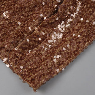 Metallic Brown Sequin Sculpted Rose Strapless Mini Dress