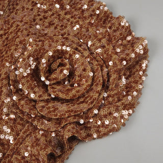 Metallic Brown Sequin Sculpted Rose Strapless Mini Dress