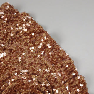 Metallic Brown Sequin Sculpted Rose Strapless Mini Dress