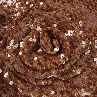 Metallic Brown Sequin Sculpted Rose Strapless Mini Dress