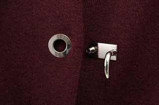 Classic Wool Cape Coat with Metal Hook Closure