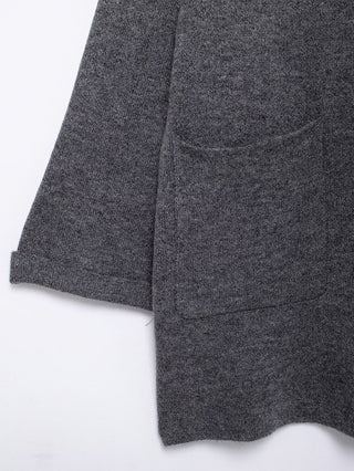 Oversized Wool Blend Coat with Built-In Fringe Scarf