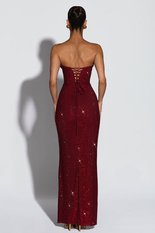 Sparkling Strapless Rhinestone Mermaid Evening Gown
