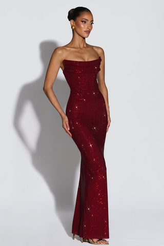 Sparkling Strapless Rhinestone Mermaid Evening Gown