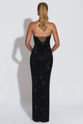 Sparkling Strapless Rhinestone Mermaid Evening Gown