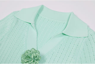 Peplum Knit Midi Dress