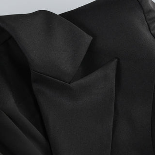 Black Blazer with Long Crystal Mesh Sleeves