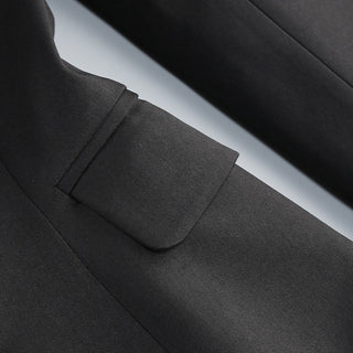 Black Blazer with Long Crystal Mesh Sleeves