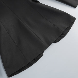 Black Blazer with Long Crystal Mesh Sleeves