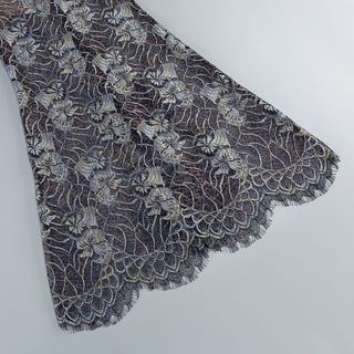 Elegant Black Lace Strapless Corset Long Dress with Sheer Fishtail Skirt and Matching Opera Gloves