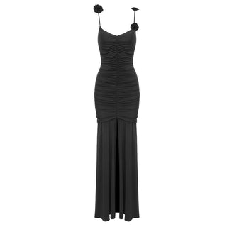 Bloomed Elegance Sleeveless Flower Long Dress