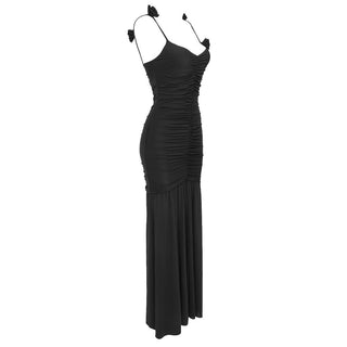 Bloomed Elegance Sleeveless Flower Long Dress