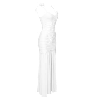 Bloomed Elegance Sleeveless Flower Long Dress