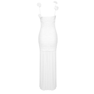 Bloomed Elegance Sleeveless Flower Long Dress