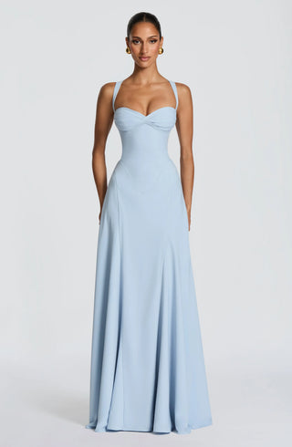 Ruched Sweetheart Corset Long Dress – Lace-Up Back Evening Dress