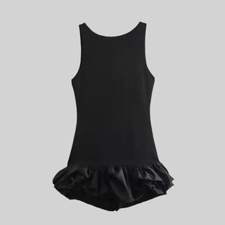 Ruffled Hem Sleeveless Romper Dress