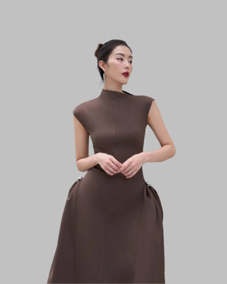 Elegant Sleeveless Asymmetrical Long Dress