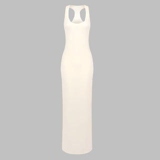Sleeveless Sequin Halter Long Dress with High Slit