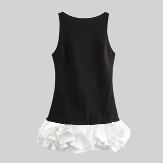 Ruffled Hem Sleeveless Romper Dress